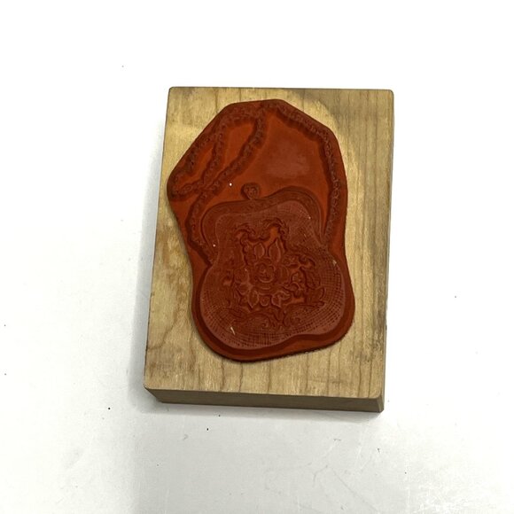 PSX Floral Evening Purse Wood Mounted Rubber Stamp F-3169 2" X 2.5" - Picture 3 of 4